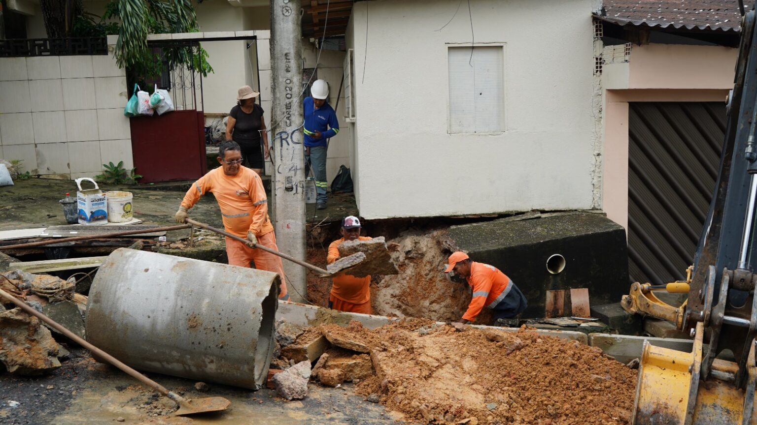 Prefeitura de Manaus recupera mais uma rede de drenagem profunda no conjunto Vista Bela