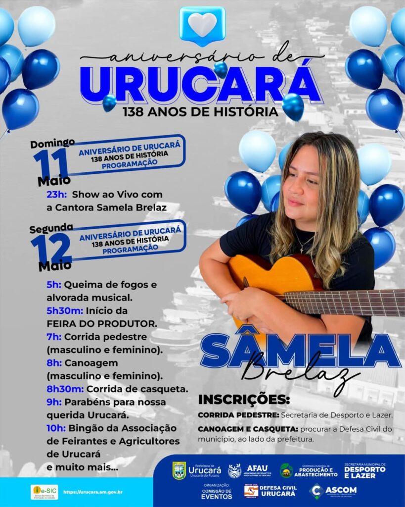 URUCARÁ celebra 138 anos de história com festa e eventos de esportes
