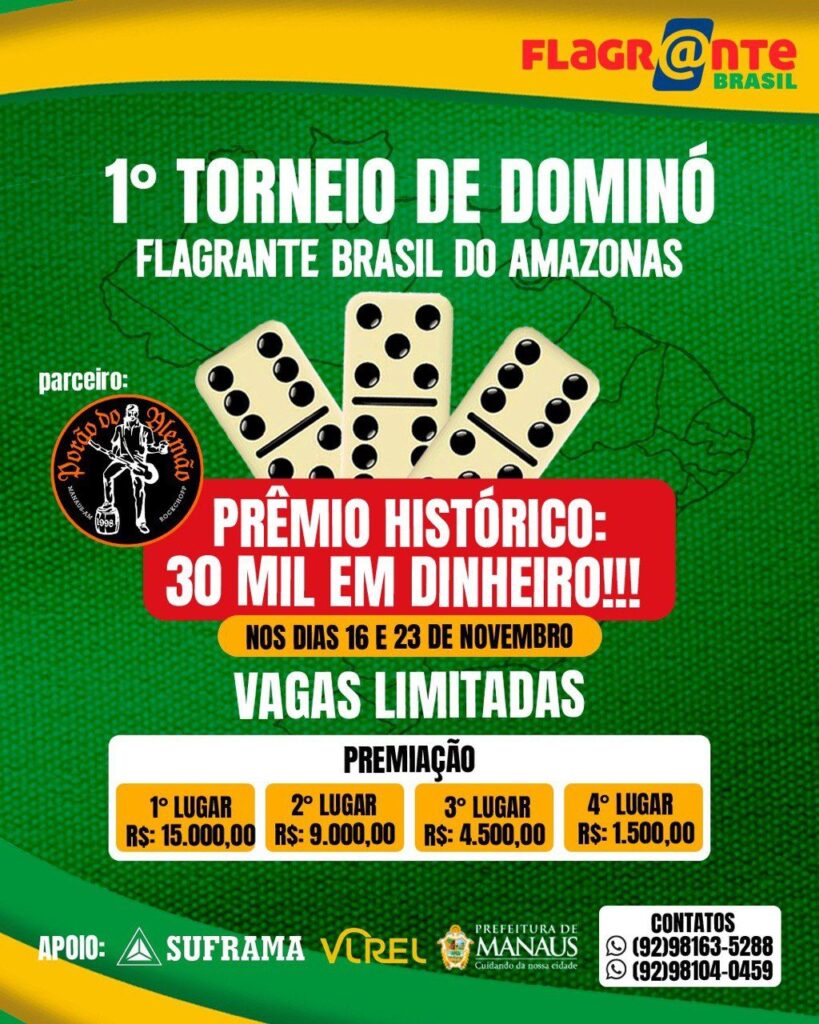 MANAUS RECEBE o 1º Torneio de Dominó Flagrante Brasil em campeonato histórico