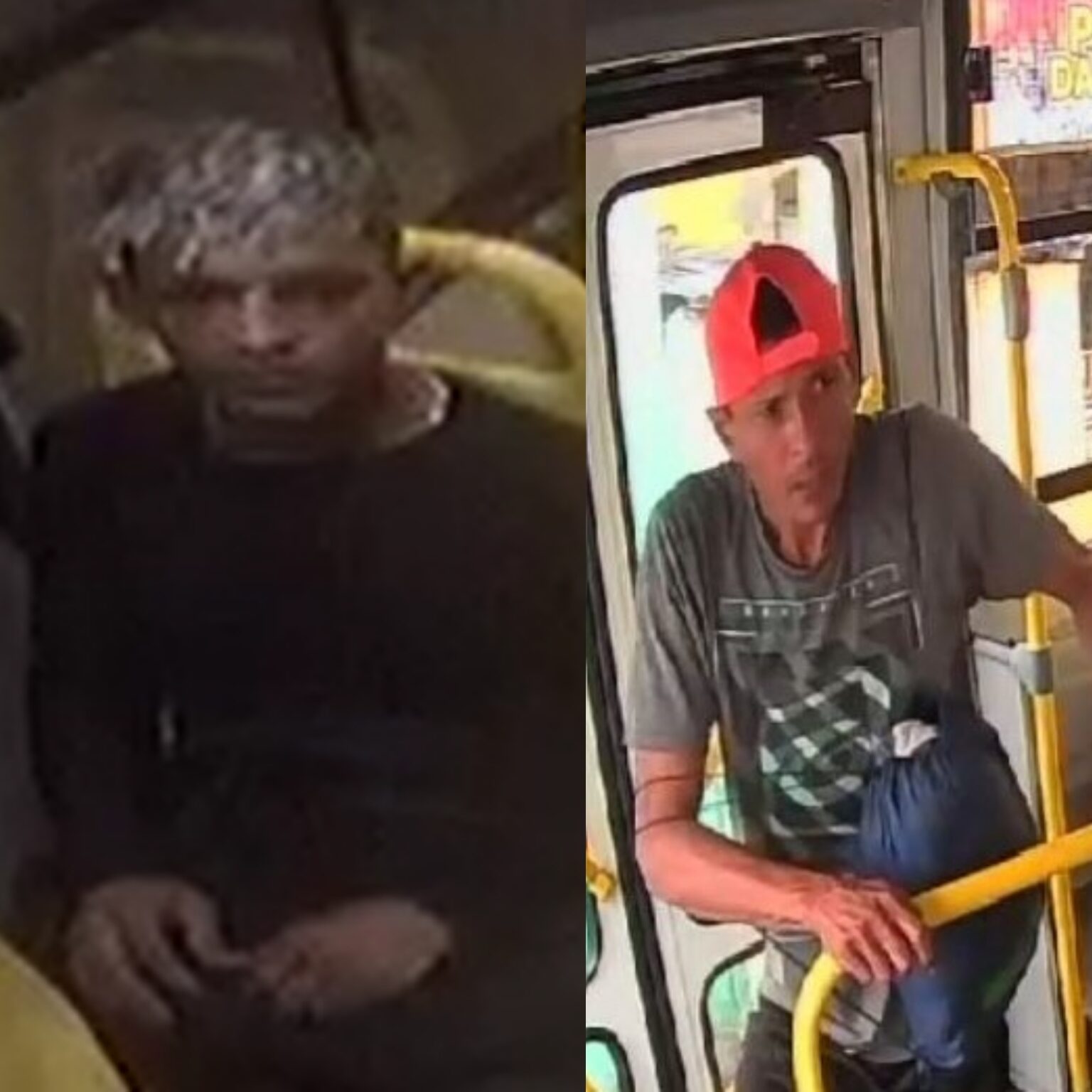 PC-AM divulga imagem de dois homens procurados por roubos distintos em transportes coletivos em Manaus
