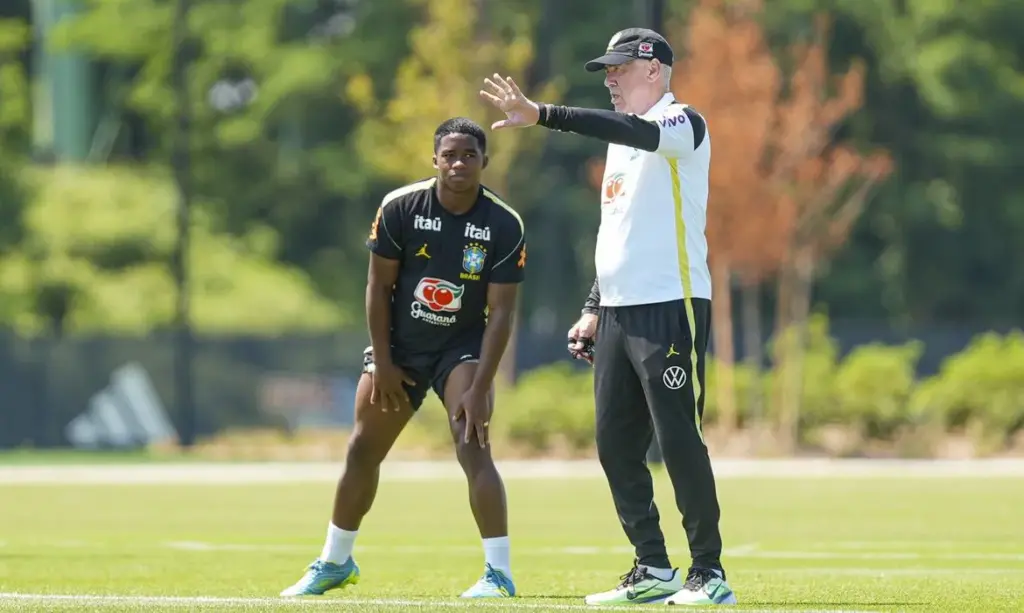 Ancelotti sinaliza mudanças no Brasil contra o Haiti e mantém mistério sobre Endrick