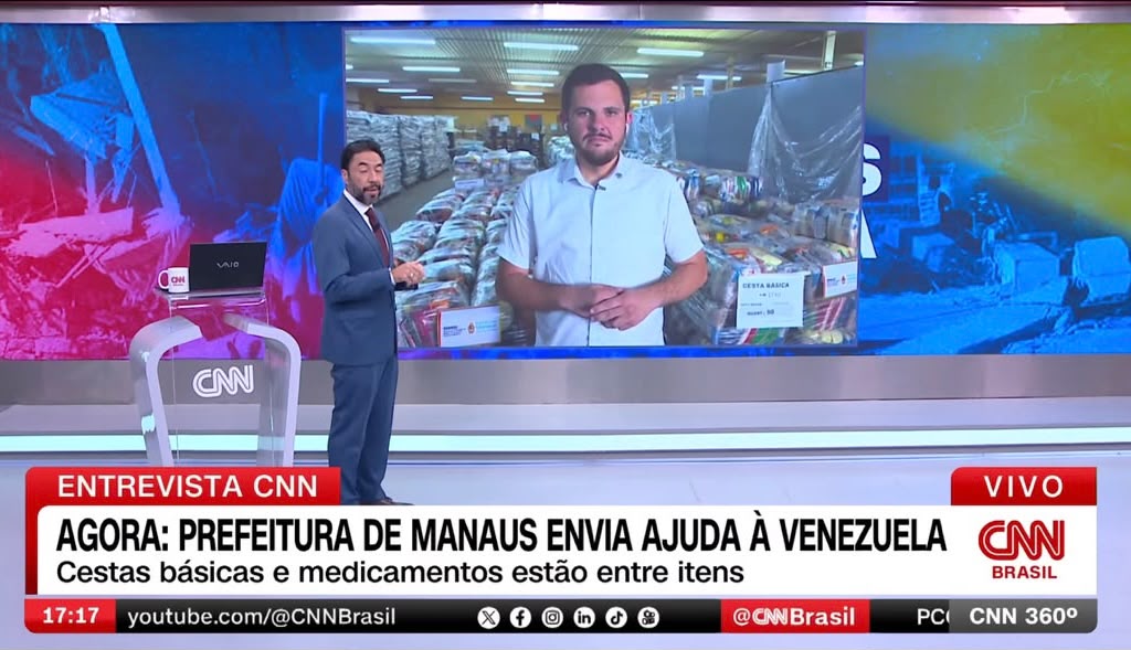 Prefeito Renato Junior anuncia em rede nacional nova remessa de ajuda à Venezuela e convoca estados e municípios a se unirem em ação